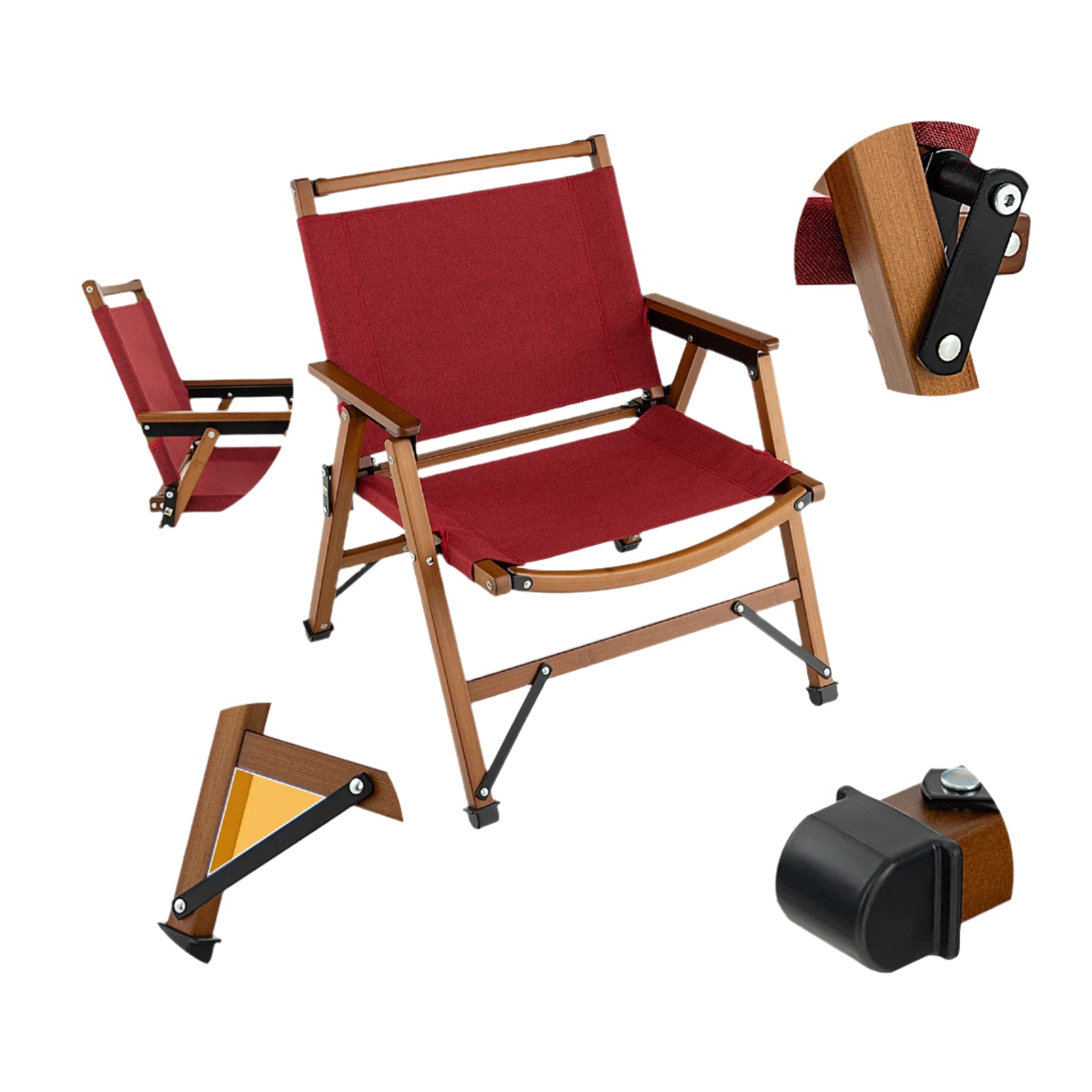 Ultraleichter Klappbarer Bambus-Campingstuhl – Belastbar bis 150 kg